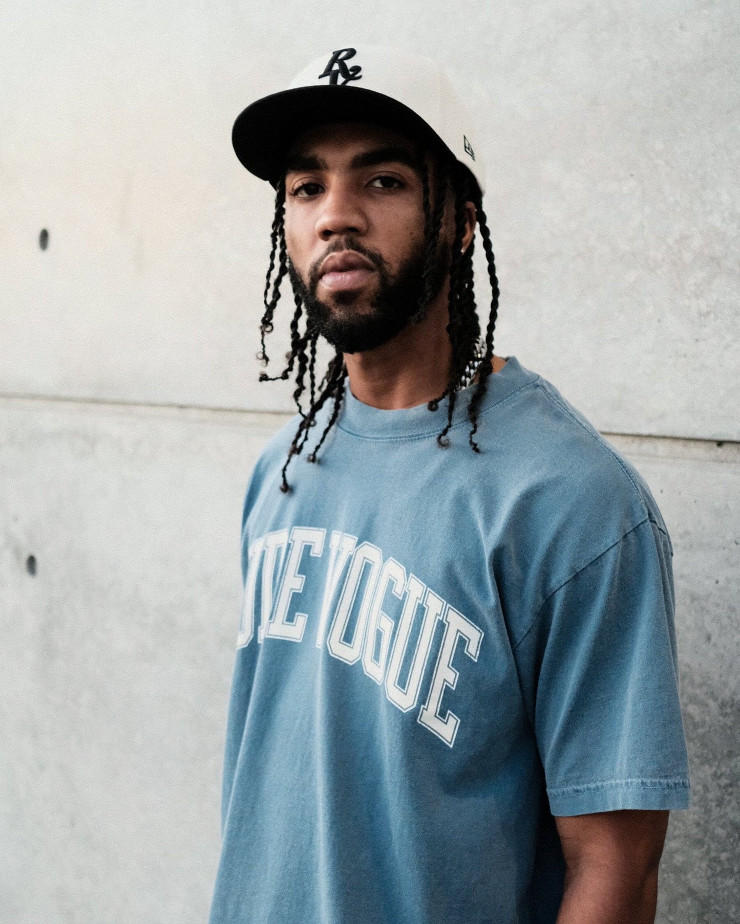 COLLEGIATE TEE - VINTAGE BLUE T Shirts Rude Vogue