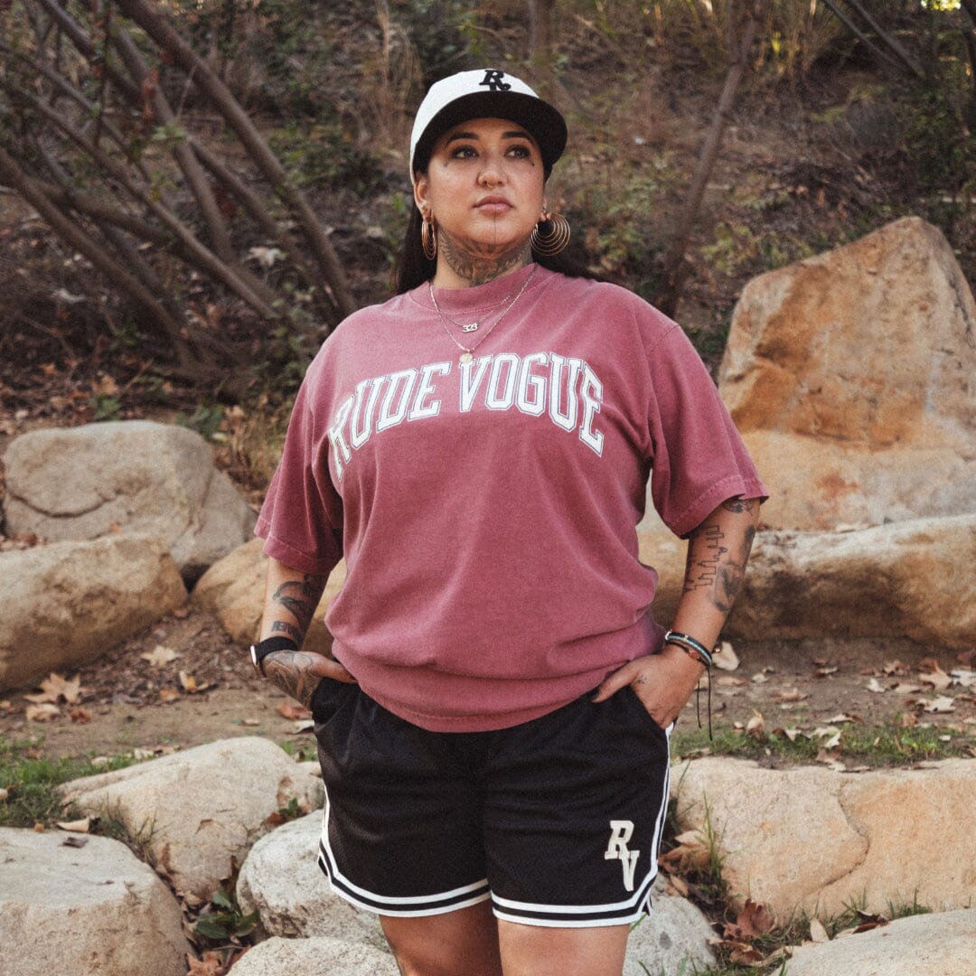 COLLEGIATE TEE - VINTAGE RED T Shirts Rude Vogue