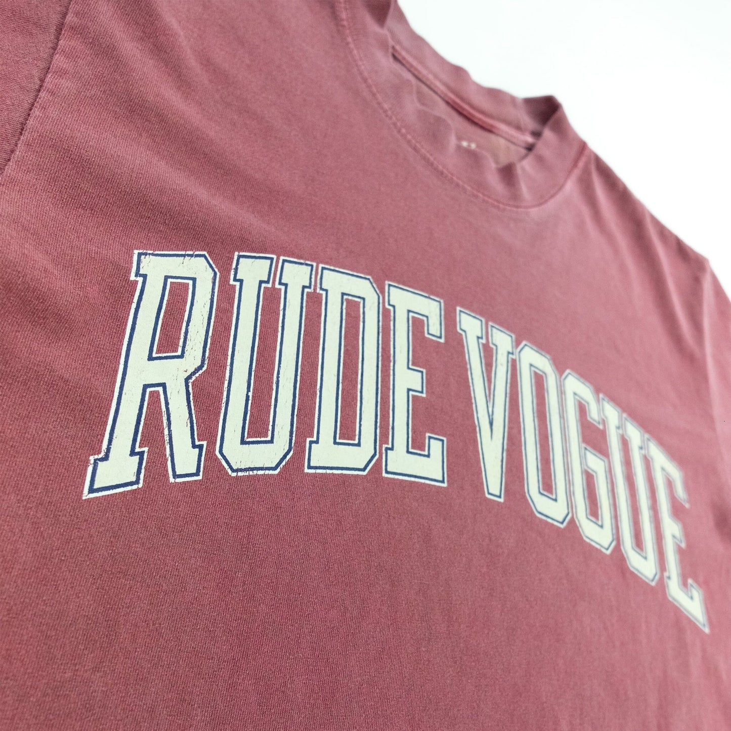 COLLEGIATE TEE - VINTAGE RED T Shirts Rude Vogue