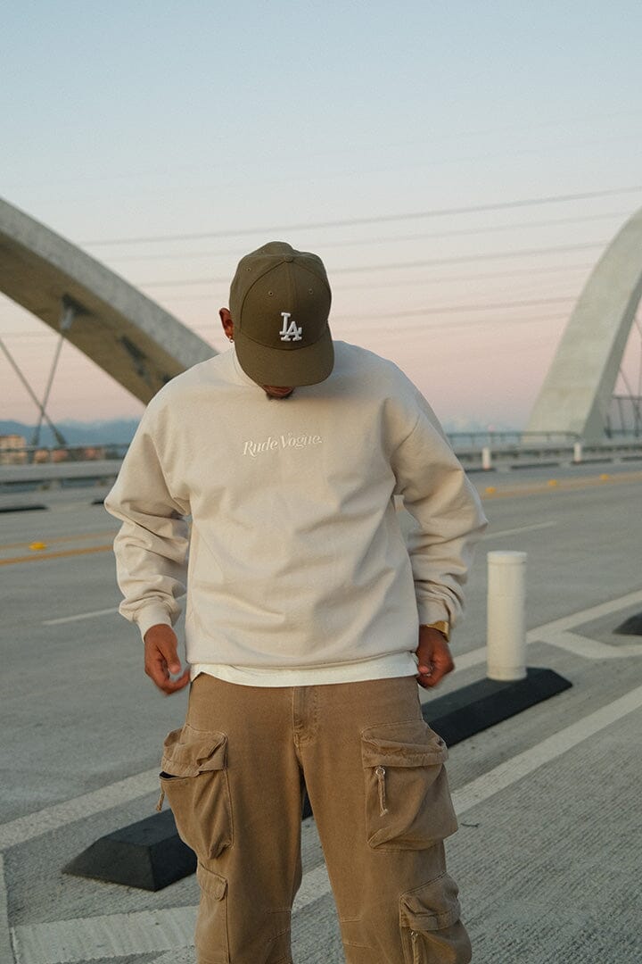 CORE CREWNECK - GREY / OFF-WHITE Crewneck Rude Vogue