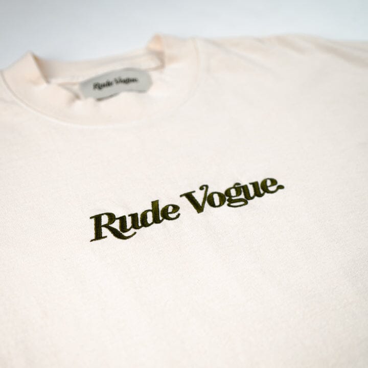 CORE T-SHIRT - CREAM / OLIVE T Shirts Rude Vogue