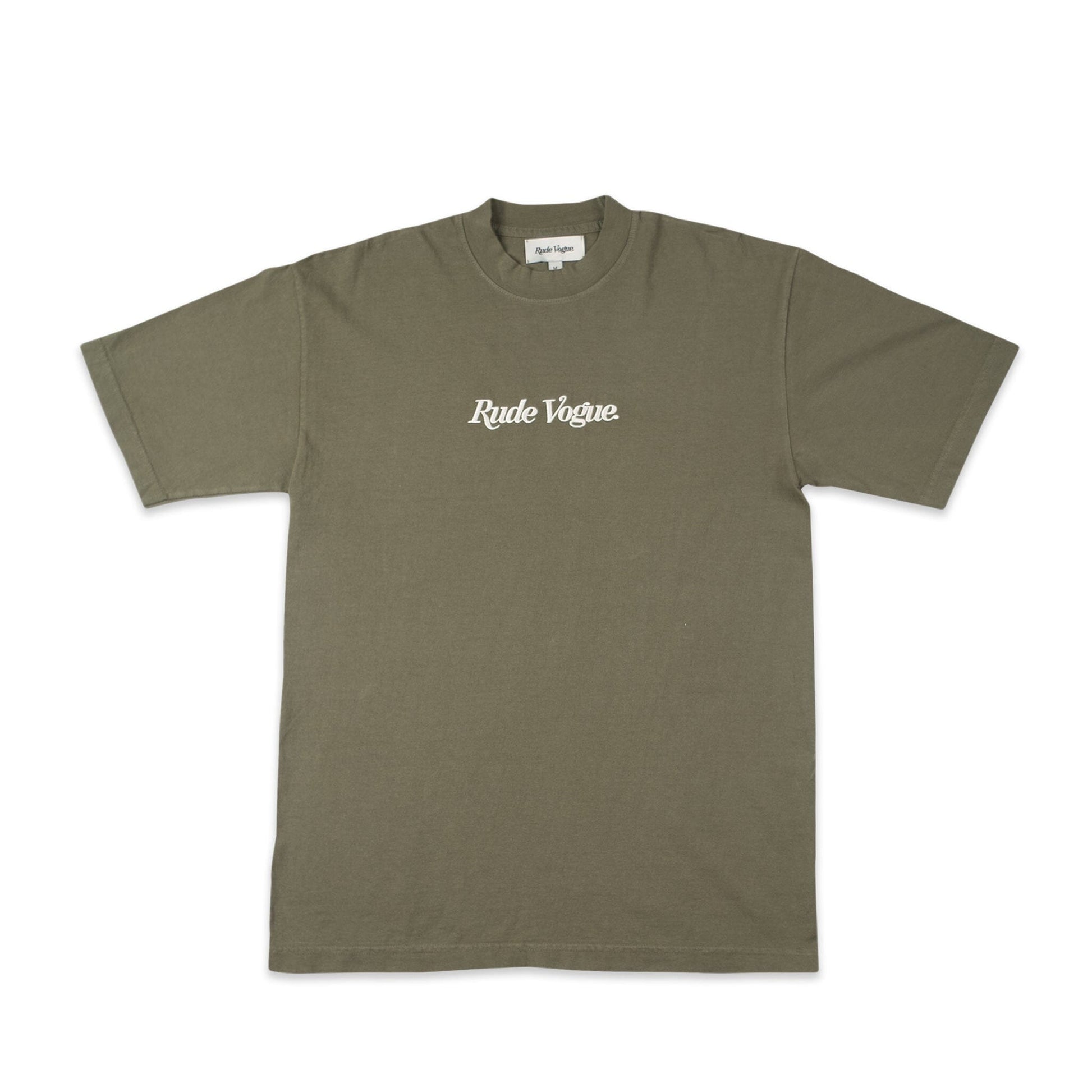 CORE T-SHIRT - OLIVE / CREAM T Shirts Rude Vogue