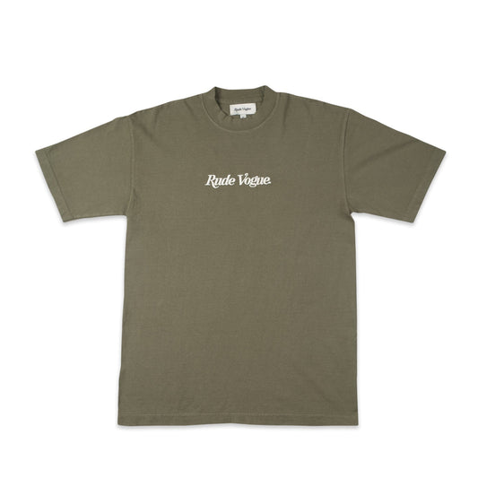 CORE T-SHIRT - OLIVE / CREAM T Shirts Rude Vogue