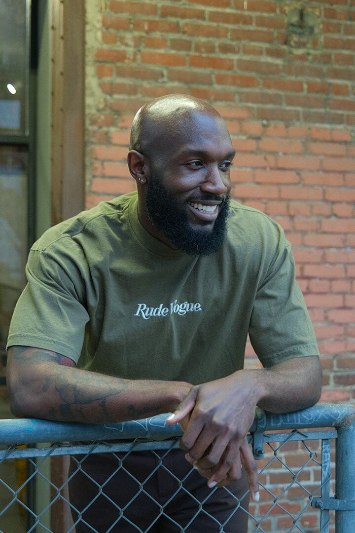 CORE T-SHIRT - OLIVE / CREAM T Shirts Rude Vogue