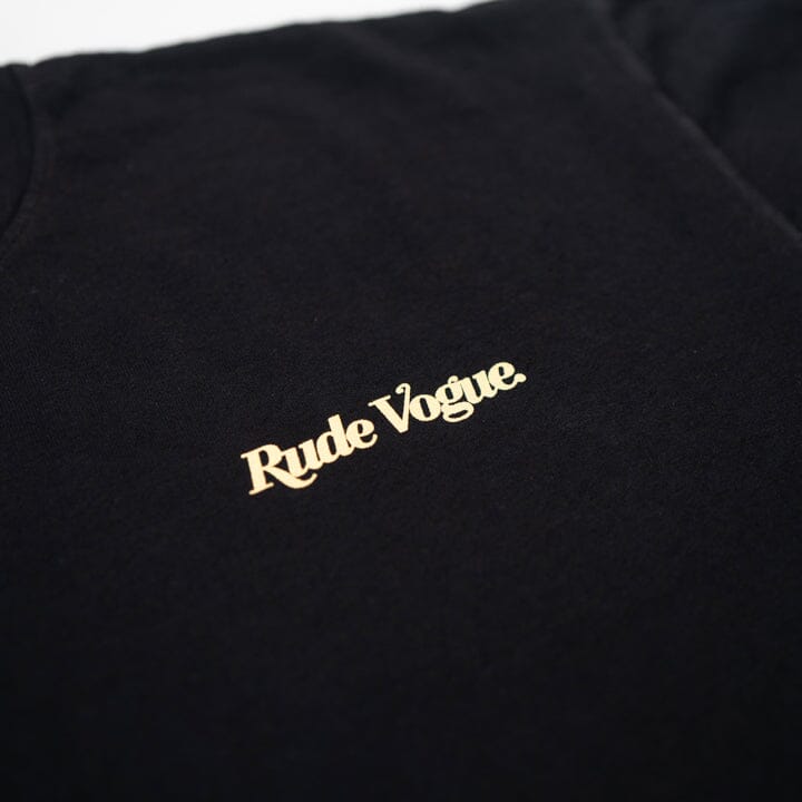 RUDIMENTARY LOGO T-SHIRT - BLACK / CREAM T Shirts Rude Vogue