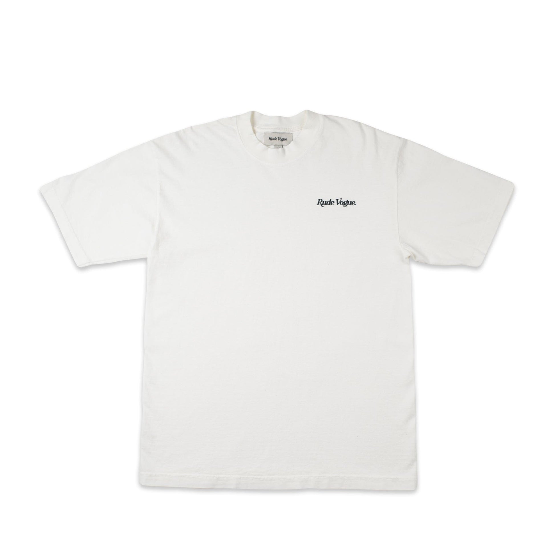 RUDIMENTARY LOGO T-SHIRT - OFF-WHITE / BLACK T Shirts Rude Vogue
