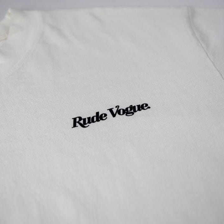 RUDIMENTARY LOGO T-SHIRT - OFF-WHITE / BLACK T Shirts Rude Vogue