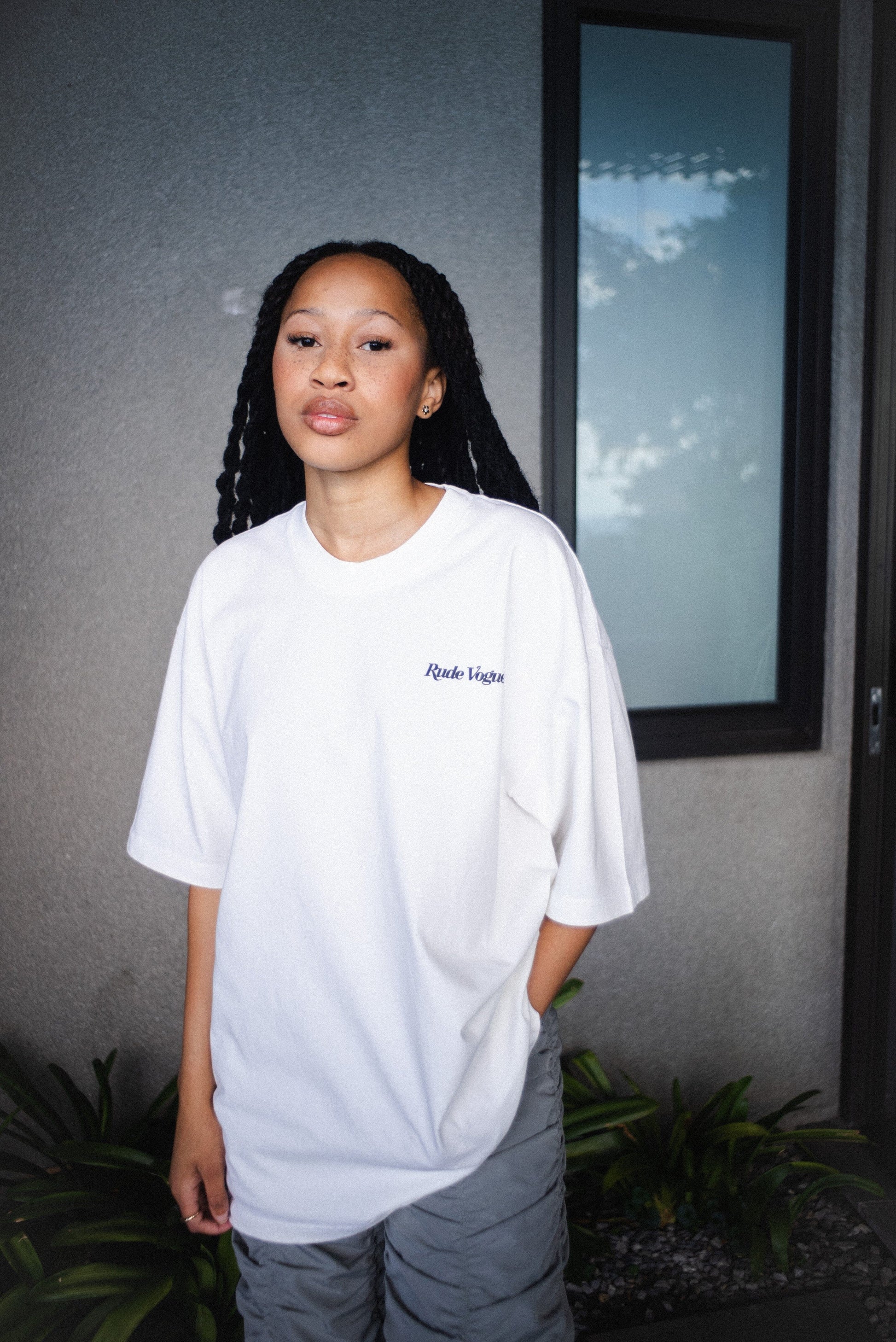 RUDIMENTARY LOGO T-SHIRT - OFF-WHITE / BLACK T Shirts Rude Vogue