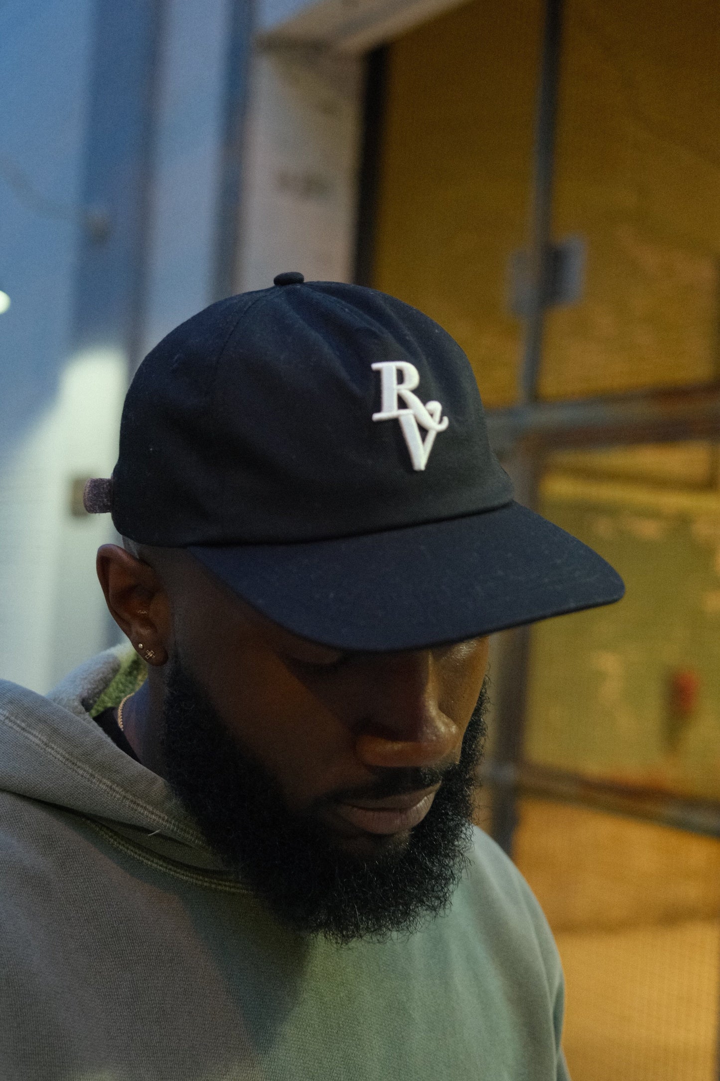 RV MONOGRAM LOGO CAP - BLACK Hats Rude Vogue