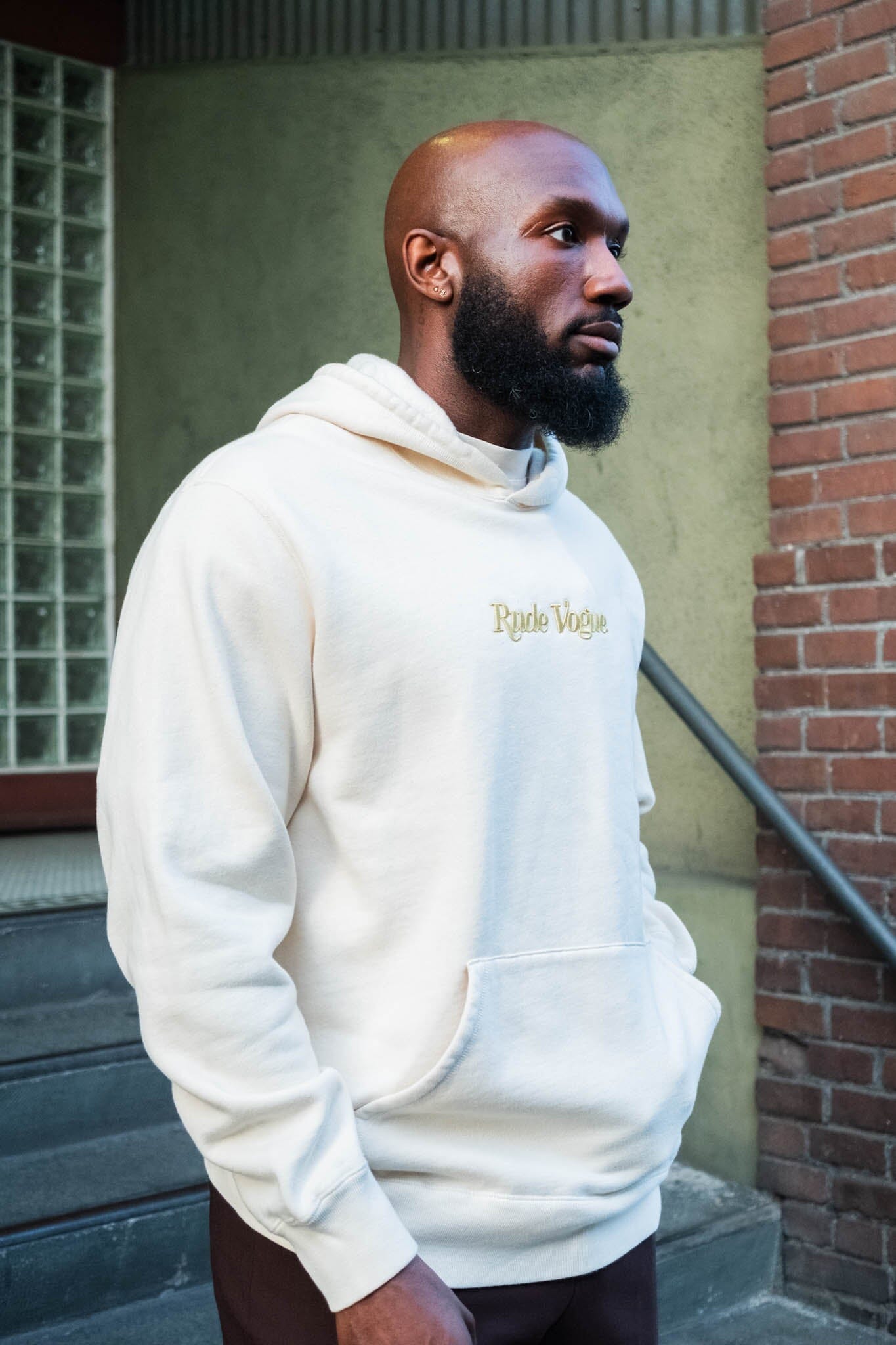 WASHED HOODIE - CREAM / GOLD Hoodie Rude Vogue