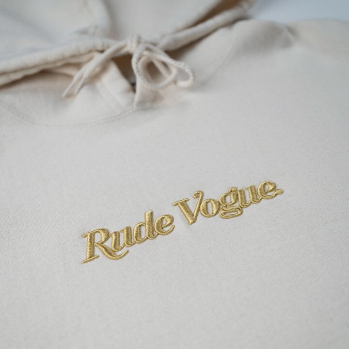 WASHED HOODIE - CREAM / GOLD Hoodie Rude Vogue 