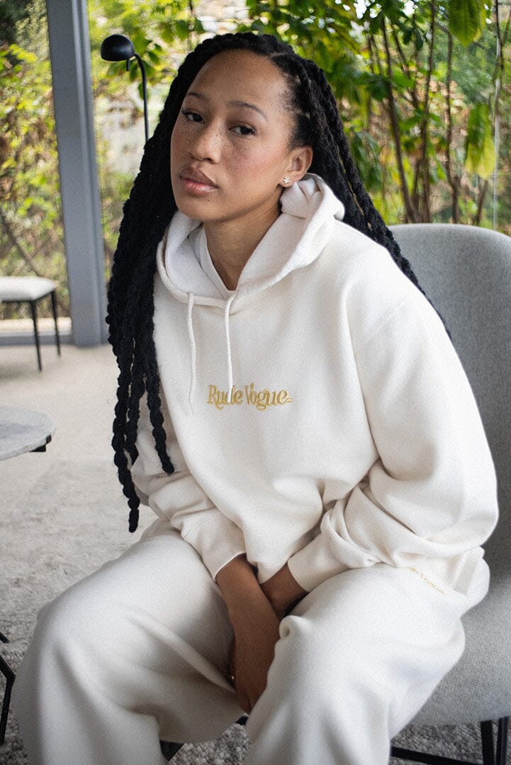 WASHED HOODIE - CREAM / GOLD Hoodie Rude Vogue 