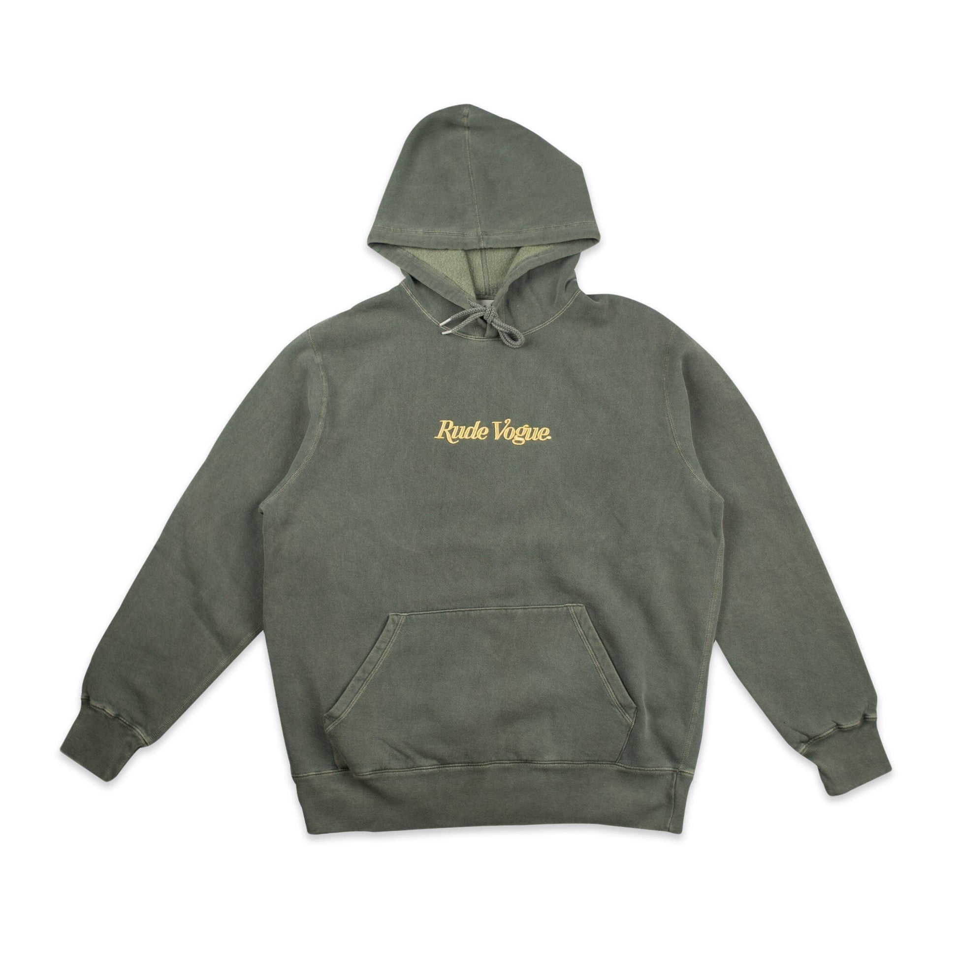 WASHED HOODIE - OLIVE / GOLD Hoodie Rude Vogue