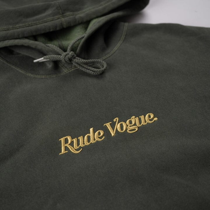 WASHED HOODIE - OLIVE / GOLD Hoodie Rude Vogue