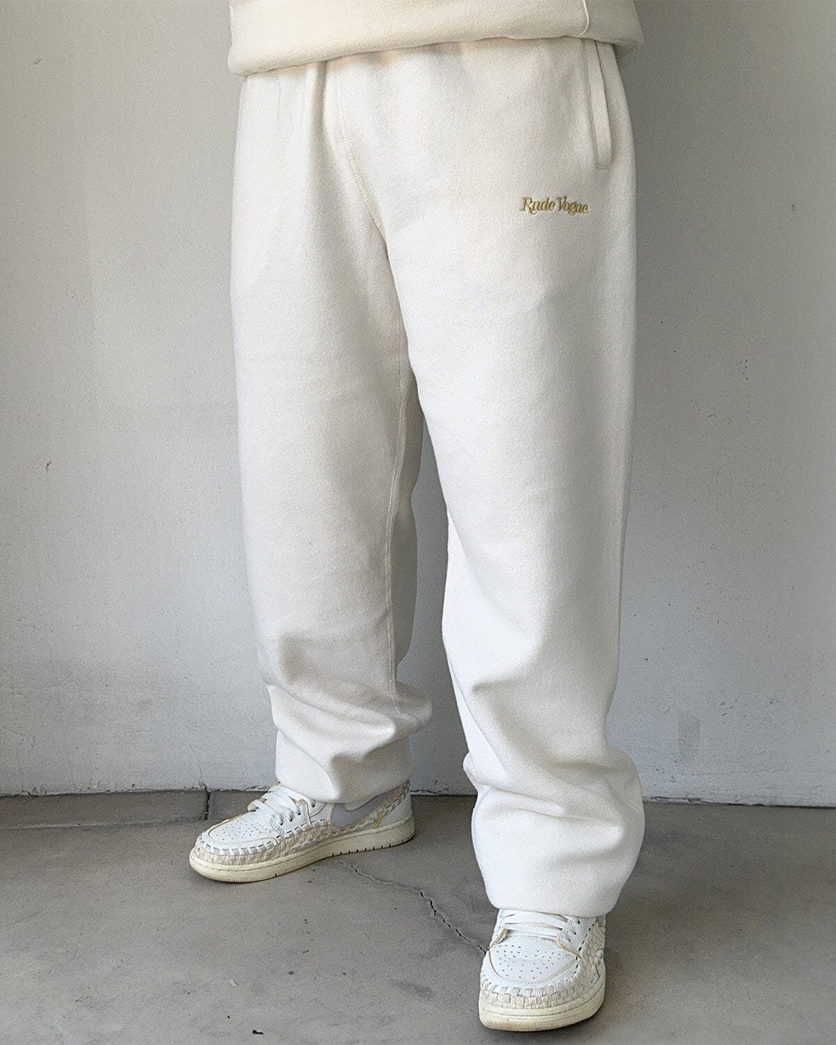 WASHED SWEATPANTS - CREAM / GOLD Hoodie Rude Vogue