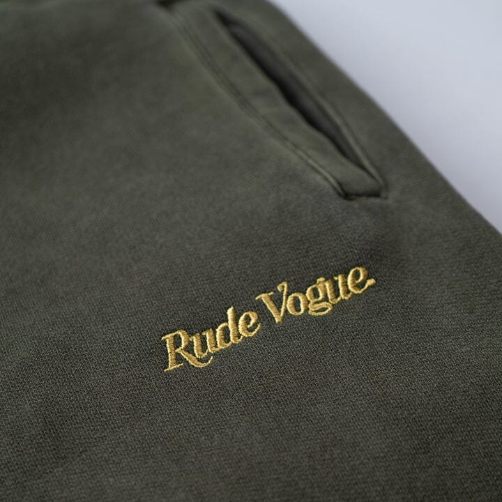 WASHED SWEATPANTS - OLIVE / GOLD Sweatpants Rude Vogue