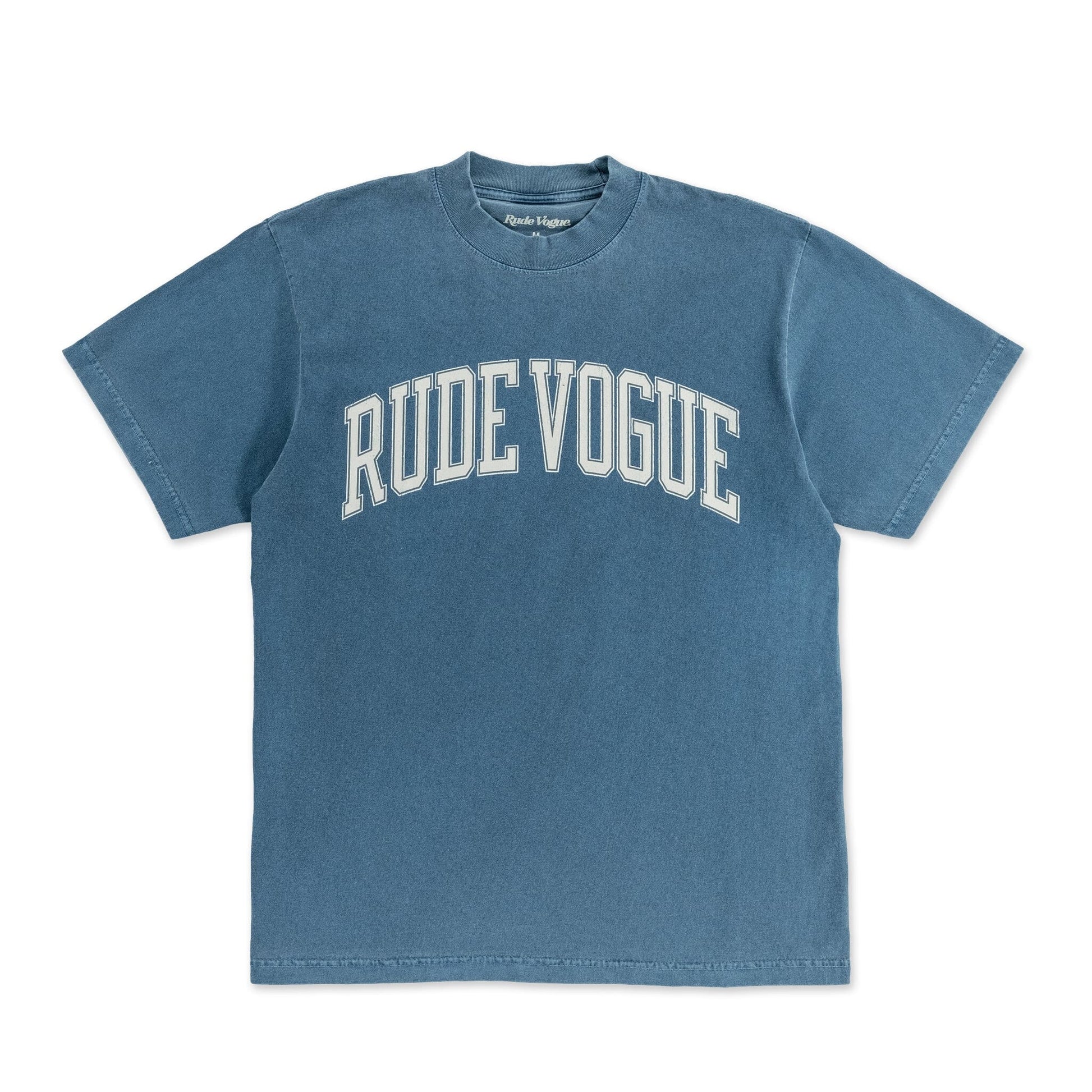 COLLEGIATE TEE - VINTAGE BLUE T Shirts Rude Vogue 