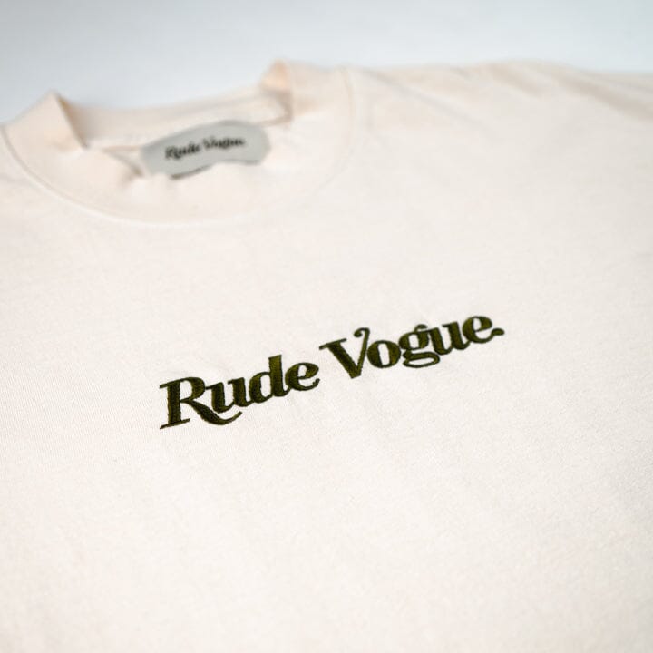 CORE T-SHIRT - CREAM / OLIVE T Shirts Rude Vogue 