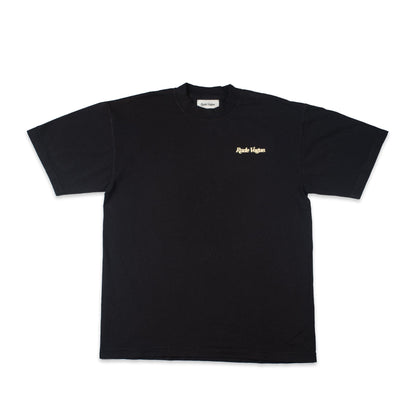 RUDIMENTARY LOGO T-SHIRT - BLACK / CREAM T Shirts Rude Vogue 