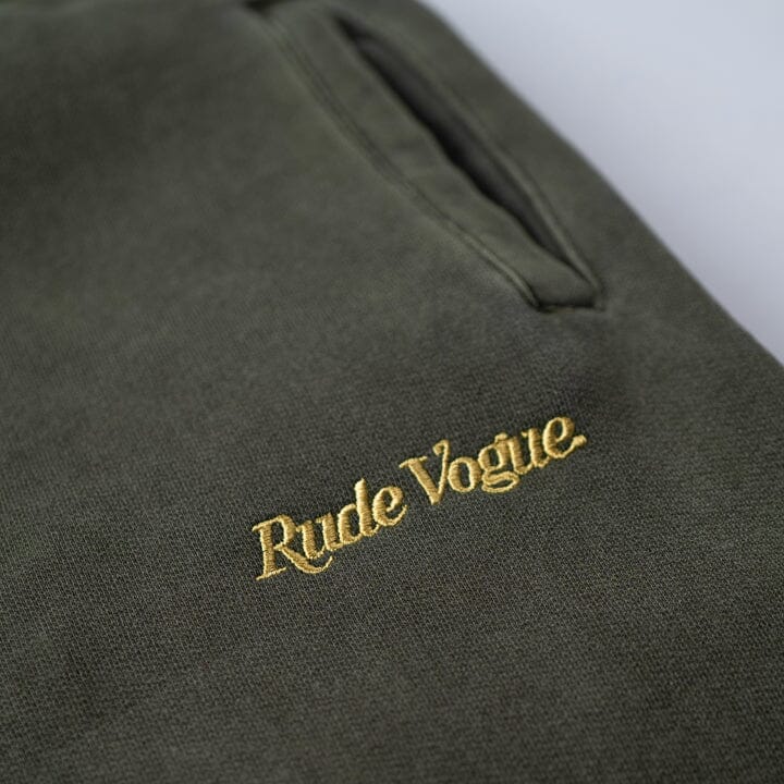 WASHED SWEATPANTS - OLIVE / GOLD Sweatpants Rude Vogue 