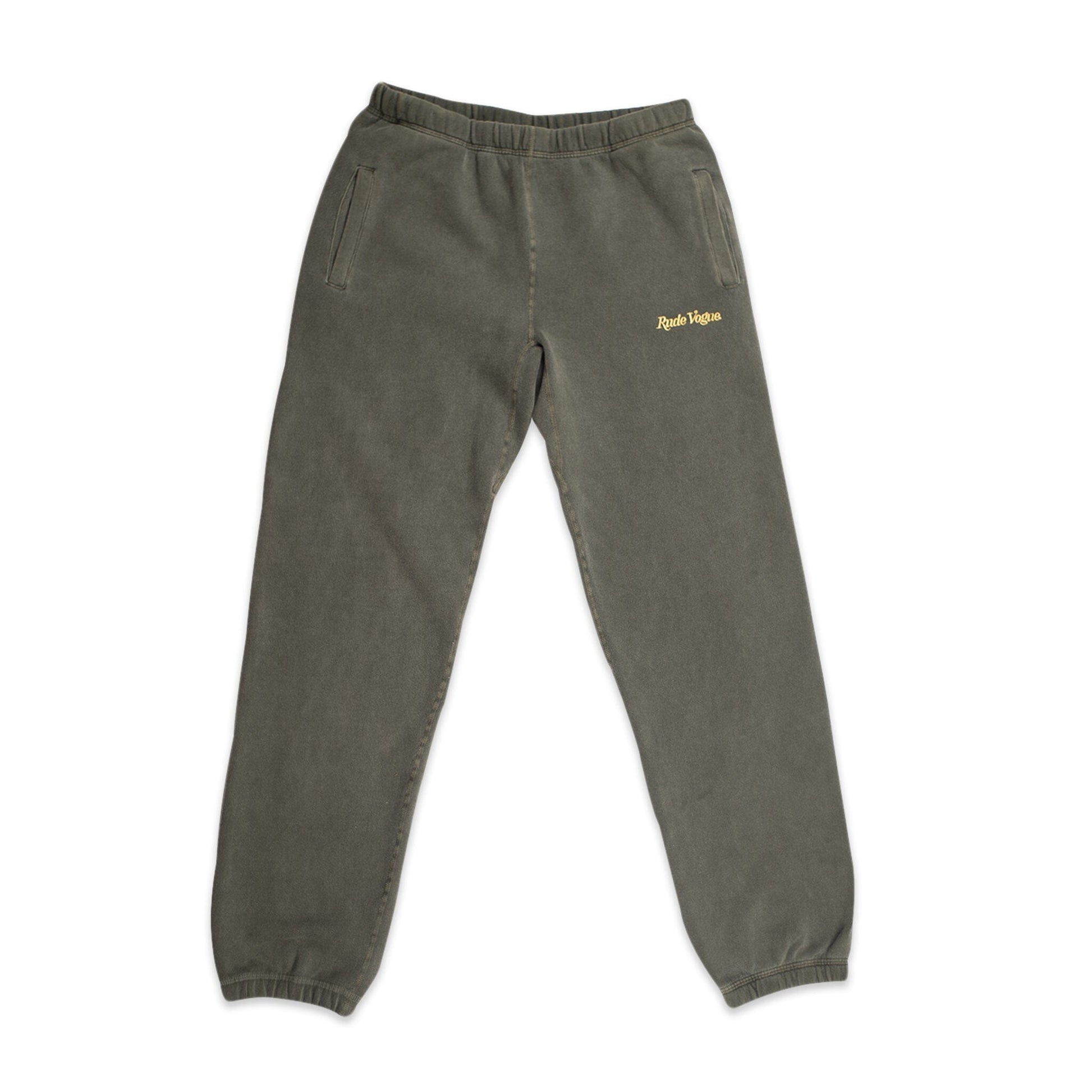 WASHED SWEATPANTS - OLIVE / GOLD Sweatpants Rude Vogue 