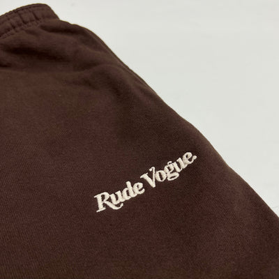 RUDE VOGUE FRENCH TERRY SHORT - CHOCOLATE Cotton Fleece Sweatshort Rude Vogue